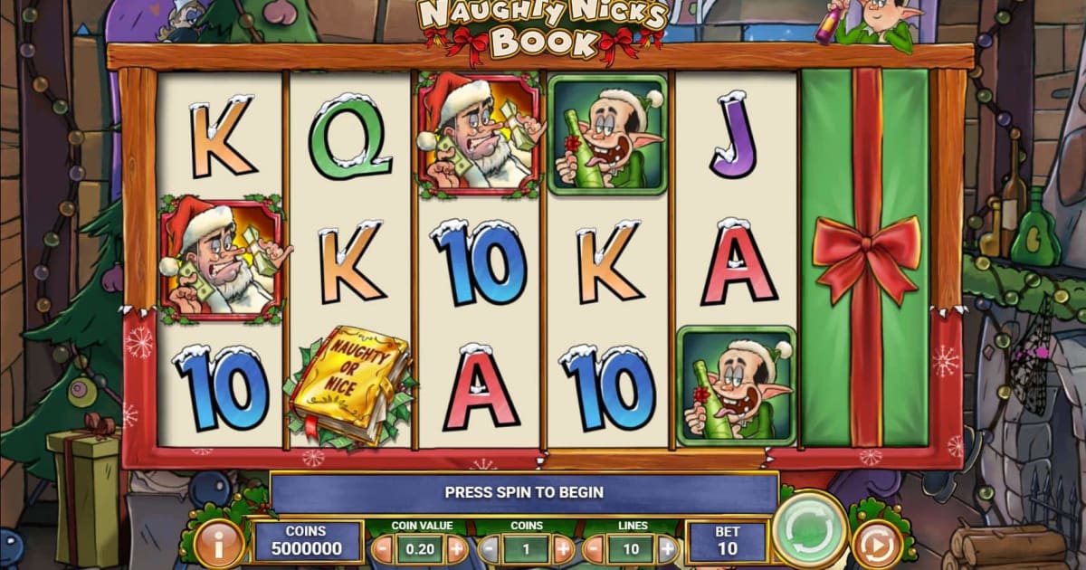 Zažijte nejnovější hrací automaty Play'n Go's s vánoční tématikou: Kniha Naughty Nick's Book